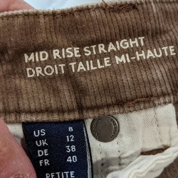 Lands' End Mid Rise Straight Corduroy Pants Brown Size 6 Petite - Picture 8 of 11